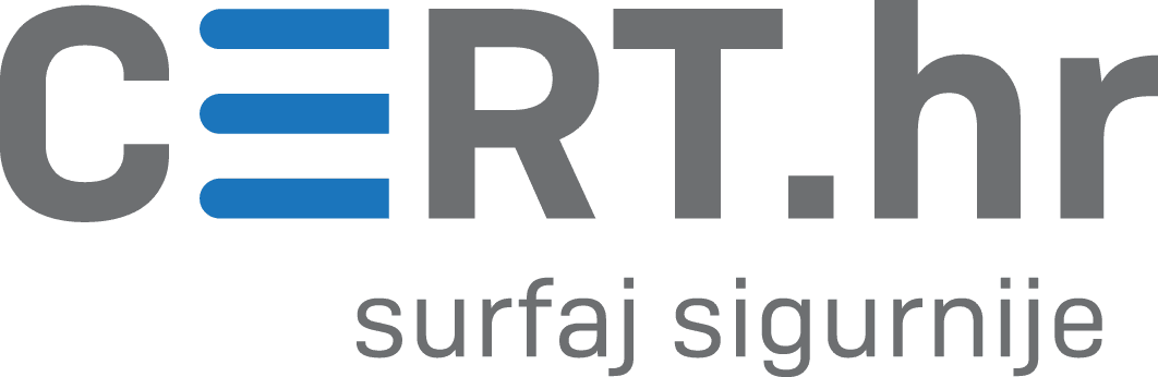 CERT.hr logotip sa sloganom "Surfaj sigurnije"